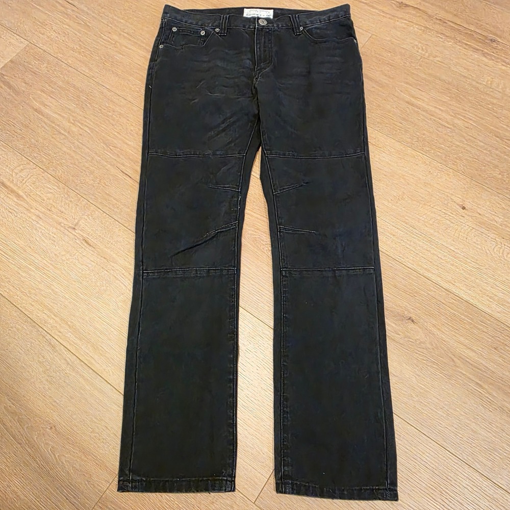 Ecko Unltd 711 Slim Fit Double Knee Black Denim Jeans Fits 36x30 Utility Rare